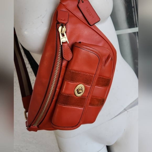 HERITAGE BELT BAG WITH SUEDE STRIPE (COACH C4033)B4/MANGO - Picture 2 of 13